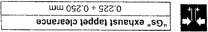 Tappet clearance adjustment tool diagram with numbered parts ①, ②