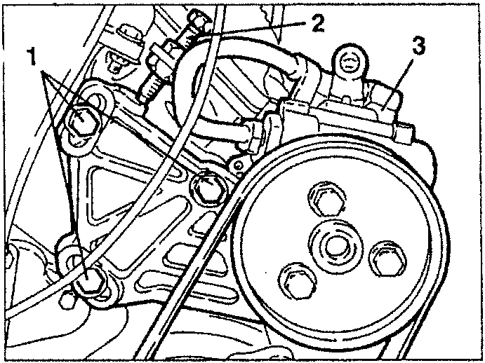 Power steering pump and support bracket