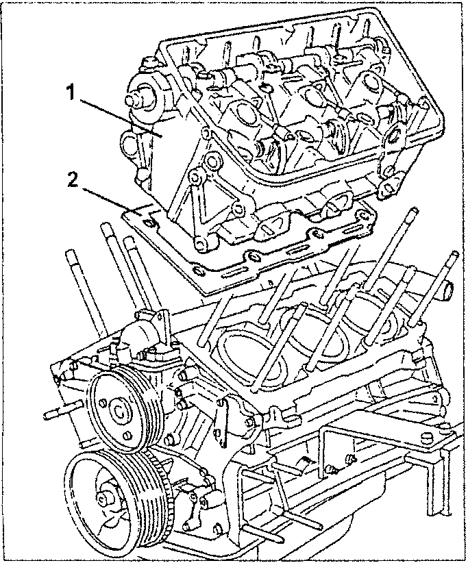 Engine crankcase with cylinder head removed