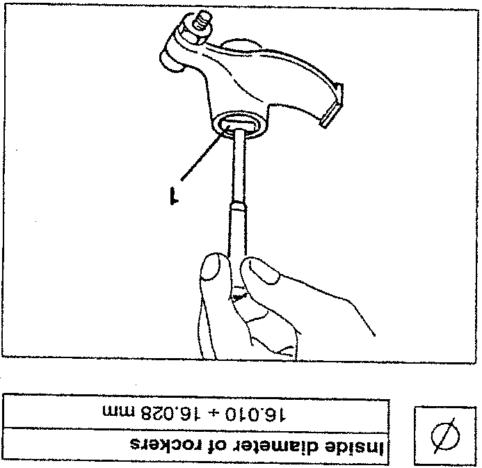 Inside diameter of rockers 16.010 + 0.028 mm