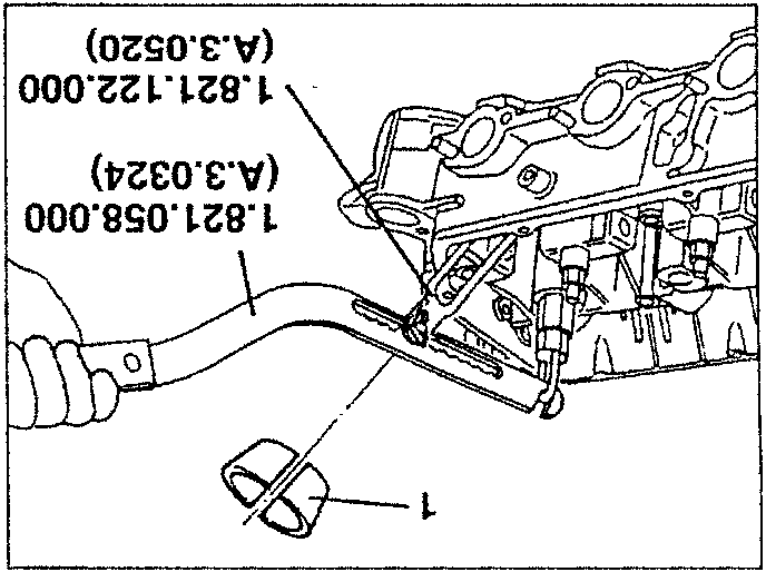 Illustration with lever no. 1.821.058.000 (A.3.0324) and cage no. 1.821.122.000 (A.3.0520) being used to remove the half cones from an engine component.