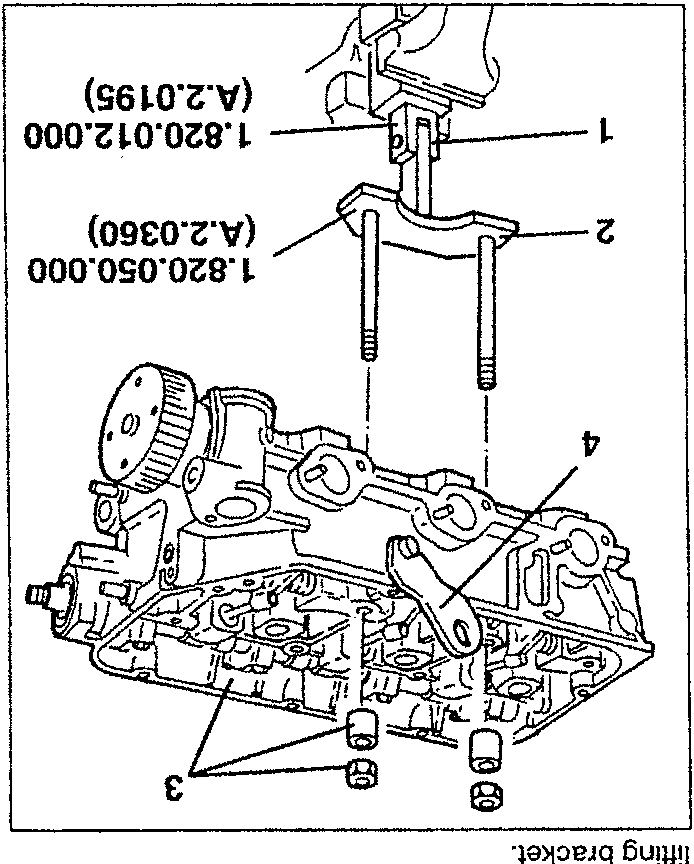 Diagram showing removal of oil pump drive pulley with tools