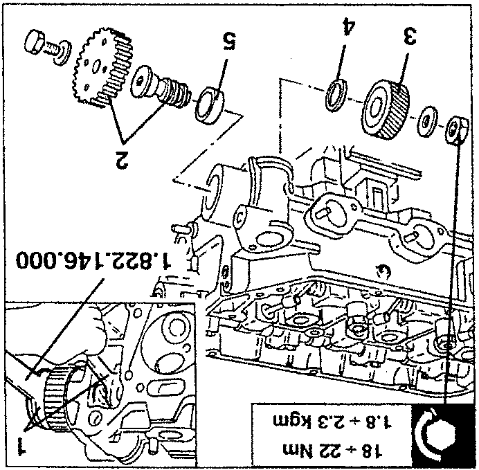 Diagram showing oil pump drive pulley components