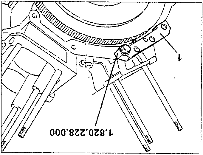 Coolant pump removal diagram showing numbered parts 1 with torque specification