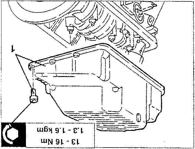 Oil pump removal diagram showing sump with torque values