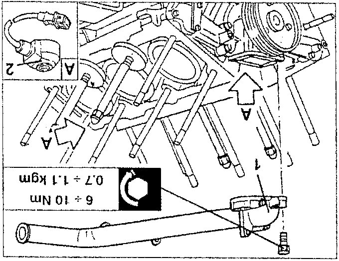 Pump coolant return manifold removal diagram
