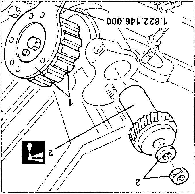 Oil pump drive pulley lock diagram