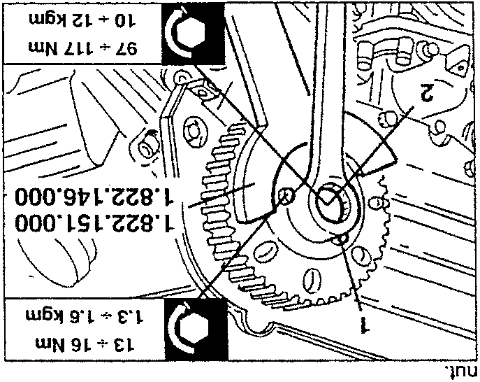 Timing gear belt tensioner and pulleys with torque values