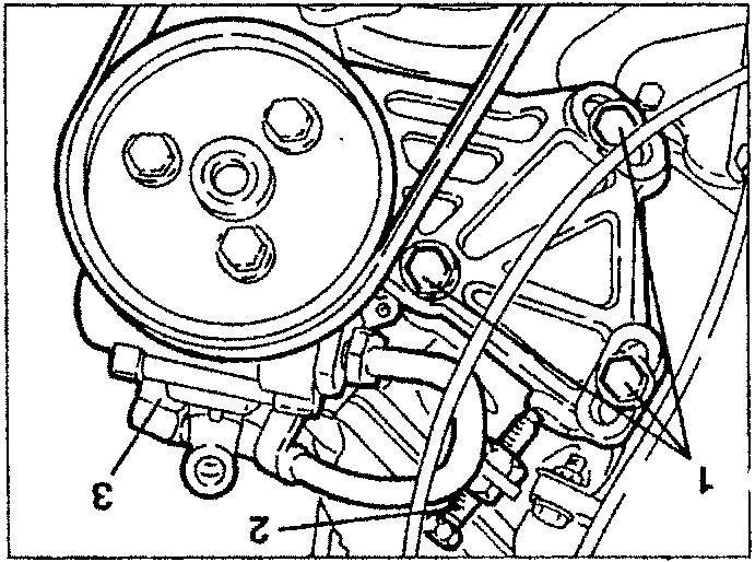 Power steering pump with bolts and belt