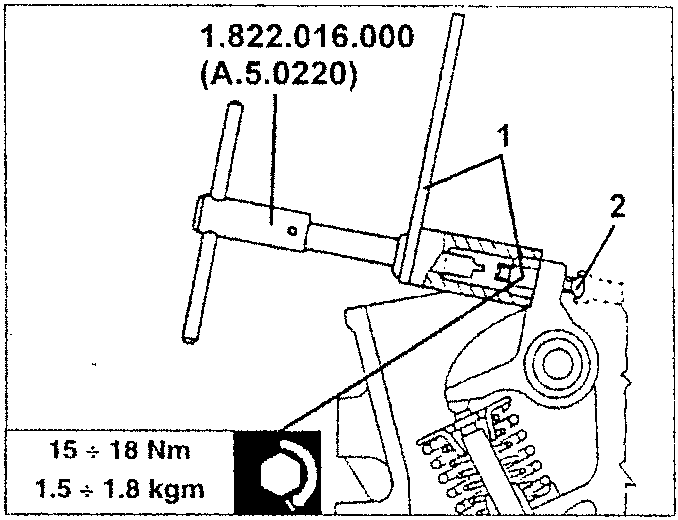 Tool 1.822.016.000 (A.5.0220) adjusting exhaust tappet clearance