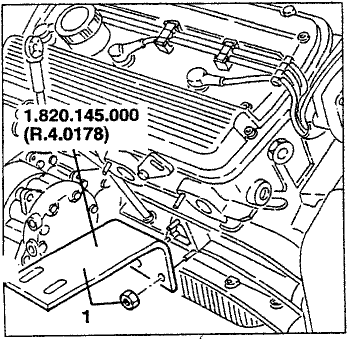 Engine with support brackets installed
