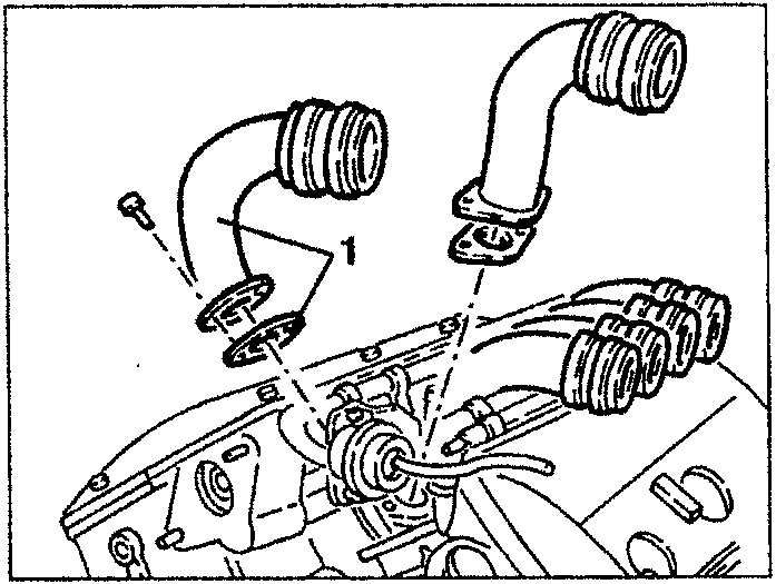 Engine diagram showing air intake ducts removal