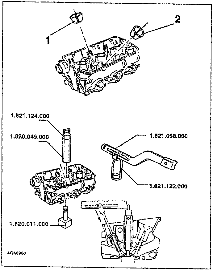Valve disassembly tools and parts diagram