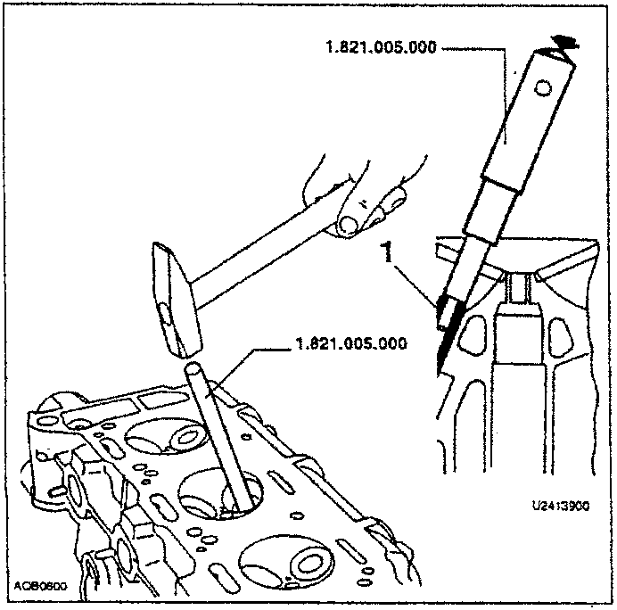 Extractor tool removing valve guide