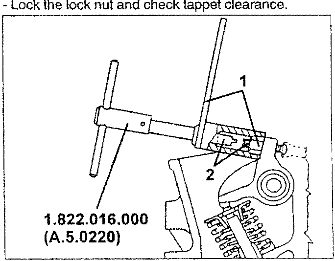 Adjusting screw lock nut with tool 1.822.016.000 (A.5.0220)