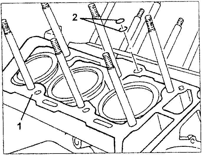 Cylinder head with seals fitted