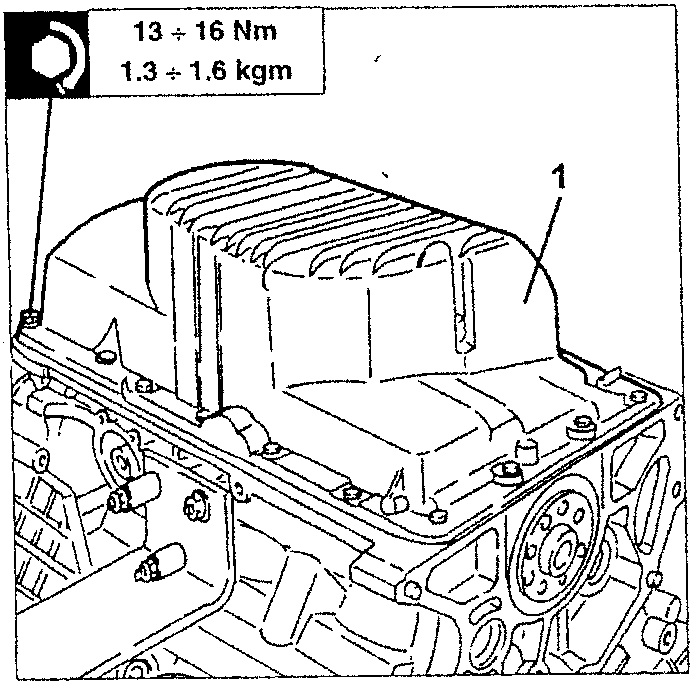 Oil sump being torqued