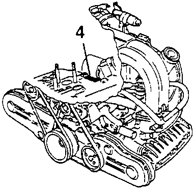 Boxer engine with the engine marking position 4 arrowed