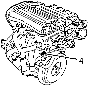 T. Spark 16V engine with the engine marking position 4 arrowed