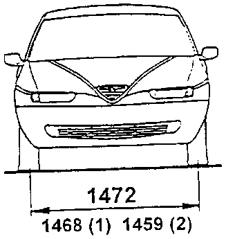 Front view: front track 1472, 1468 (1), 1459 (2)