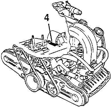 Boxer engine with the engine code position 4 arrowed