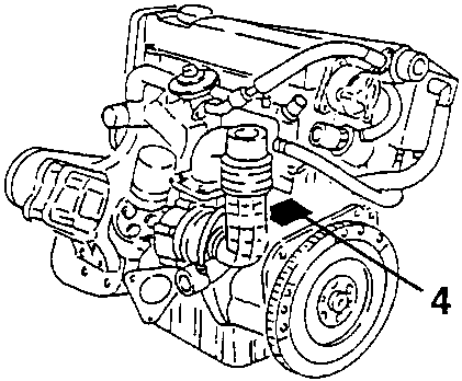 1910 JTD engine with the engine code position 4 arrowed