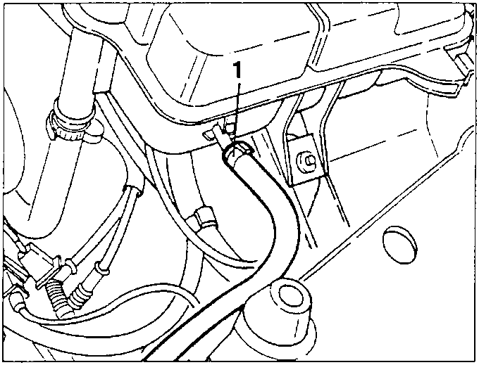 Radiator connection pipe 1 at the header tank