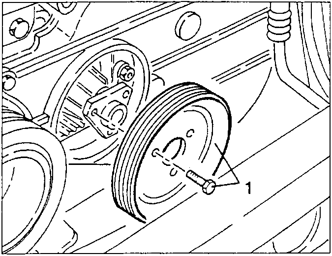 Water pump pulley with the fastening screws 1