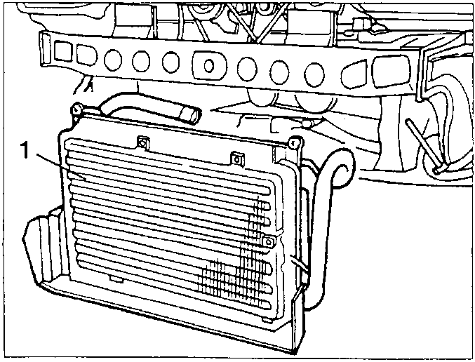 Crossmember complete with radiator, condenser 1 and electric fans