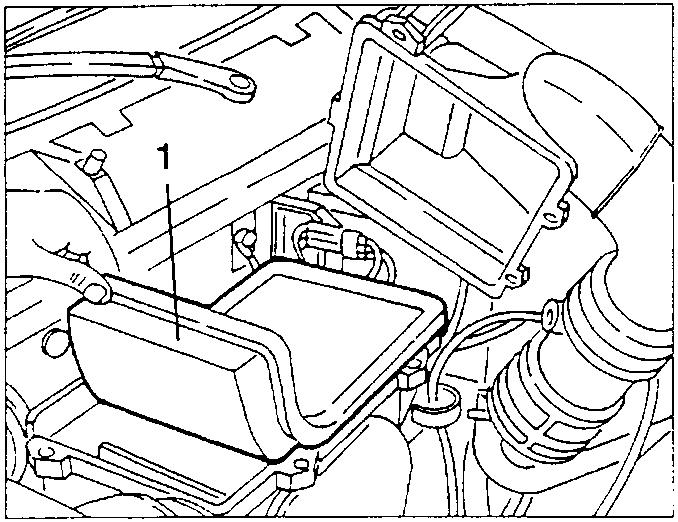 Air cleaner cover raised to remove the filtering element 1