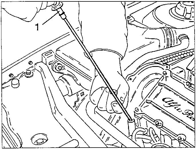 Removing the oil dipstick 1