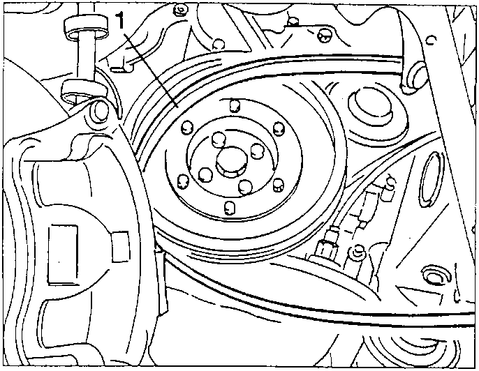 Compressor drive belt 1 on the auxiliary components driving pulley