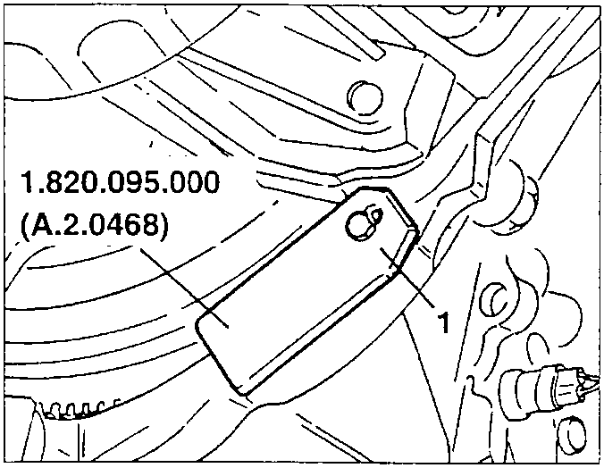 Flywheel holding tool 1.820.095.000 (A.2.0468) installed