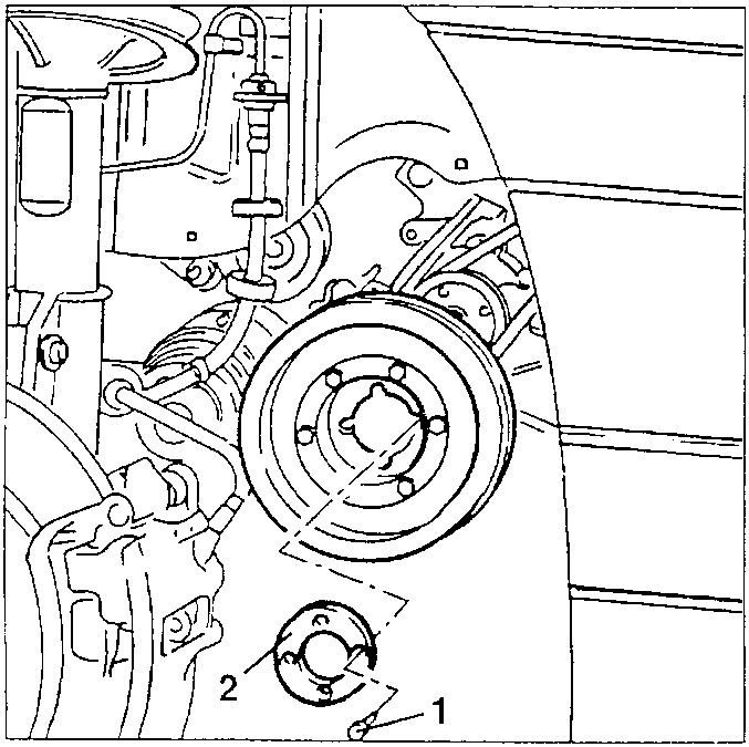 Auxiliary components belt driving pulley 1 and spacer 2