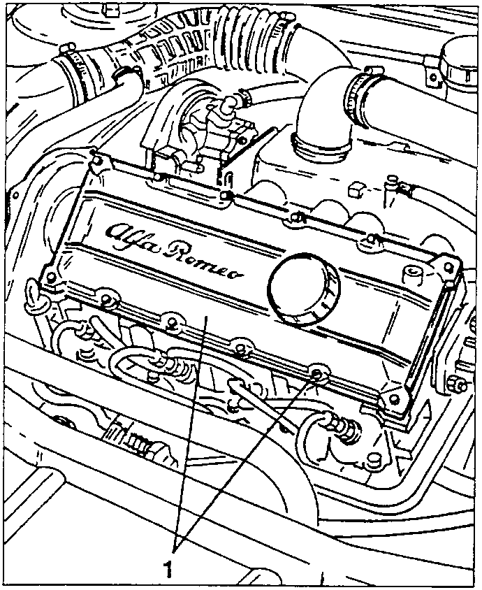 Timing cover 1 and its fastening screws