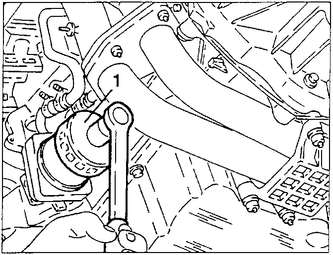 Removing the oil filter 1 with a wrench