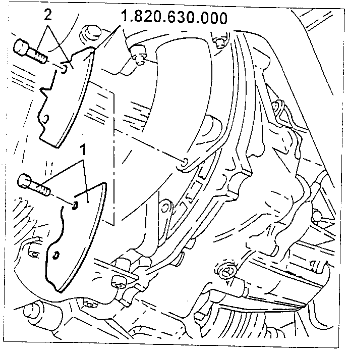Lower protection of the engine flywheel and the flywheel stop tool