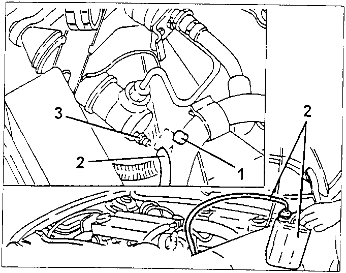Clutch cylinder drain valve with the recovery pipe and tank