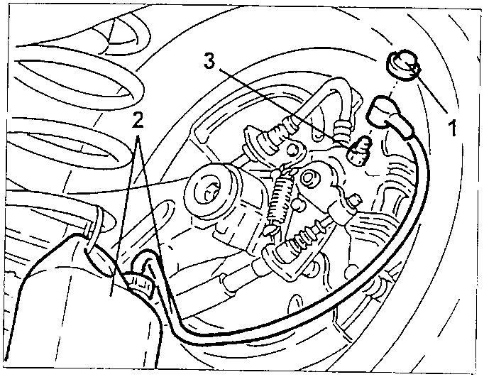 Brake caliper drain valve with the recovery pipe and tank