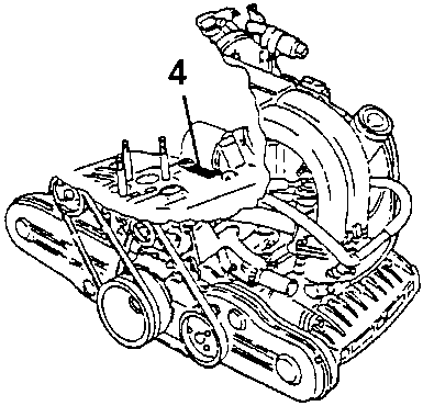 Boxer engine with the engine punching position 4 arrowed