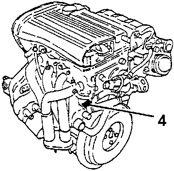 T. Spark 16V engine with the engine punching position 4 arrowed