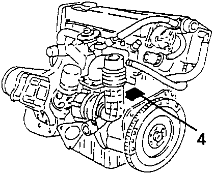 1910 JTD engine with the engine punching position 4 arrowed