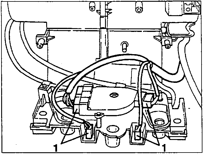 Electrical connections (1) on the heating and ventilation controls