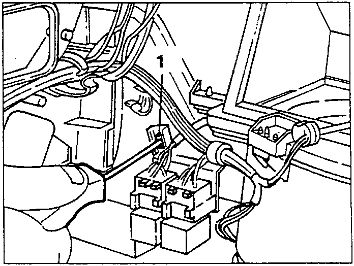 Screw (1) fastening the relay switch support bracket
