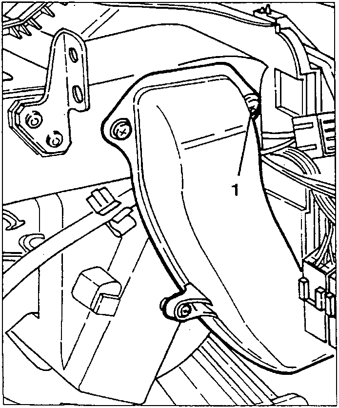 Air delivery duct to the rear passenger area with a fastening screw (1)