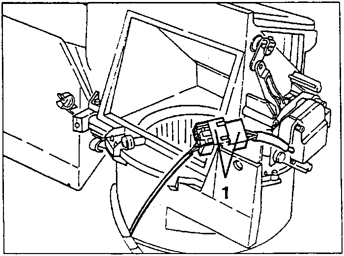 Electrical connection (1) of the outside air/recirculation mixing vent control motor