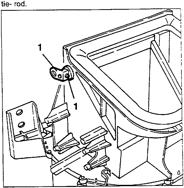 Hook (1) connecting the outside air/recirculation vent control tie-rod