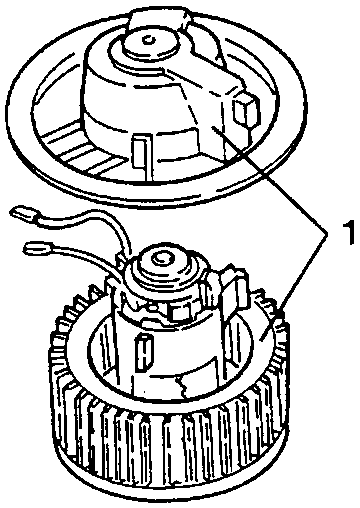 Fan separated from its cover, rubber catches (1)