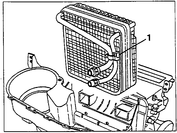 Evaporator (1) being removed
