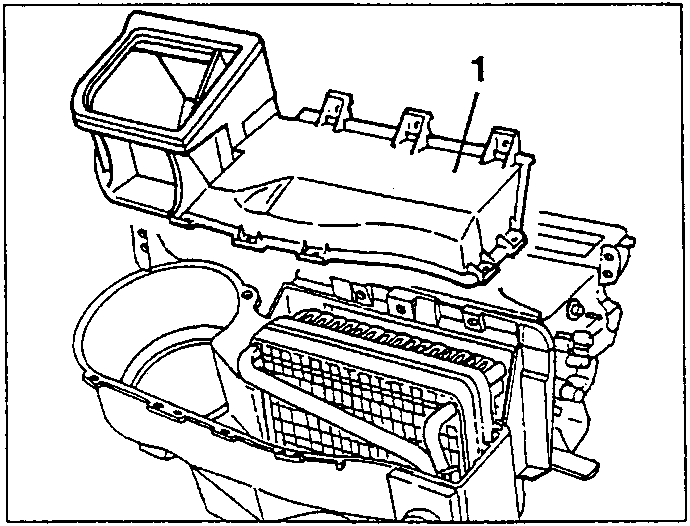 Heater upper half box (1) being removed